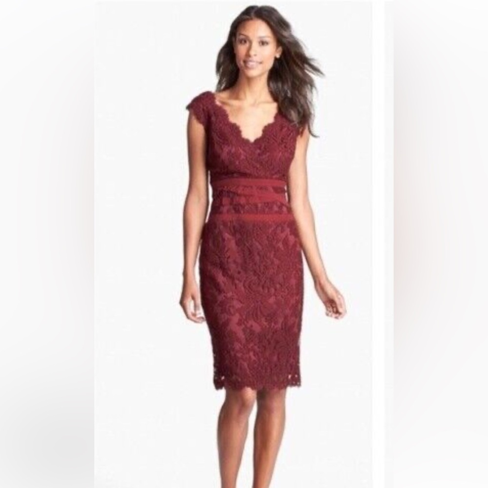 Elegant Burgundy Lace Dress